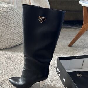 INC International Concepts Black Clear Heeled Boots